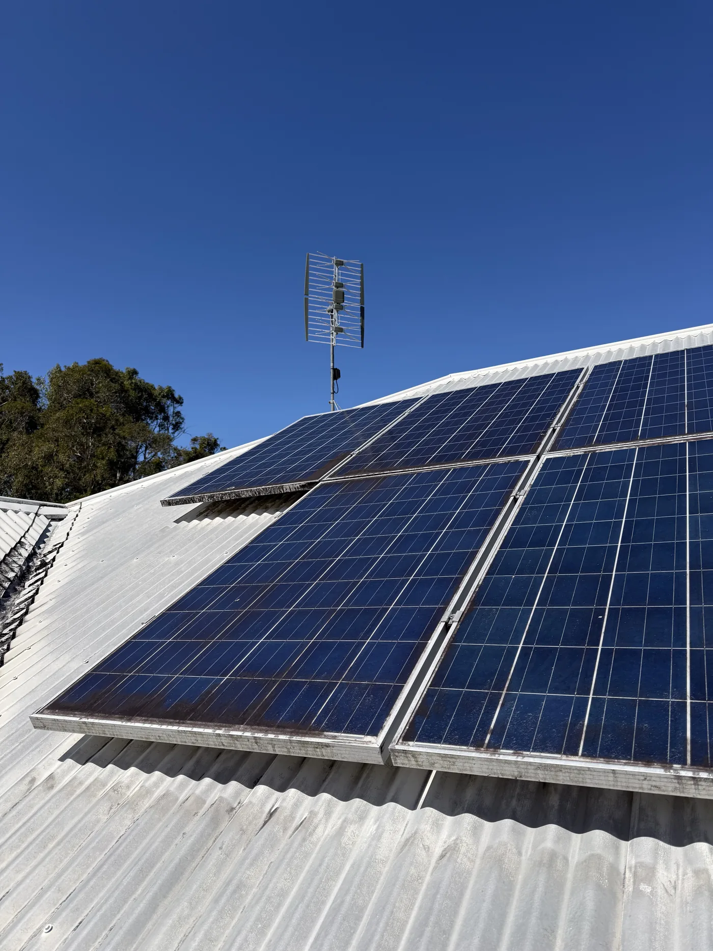 Solar panels on a residential rooftop
